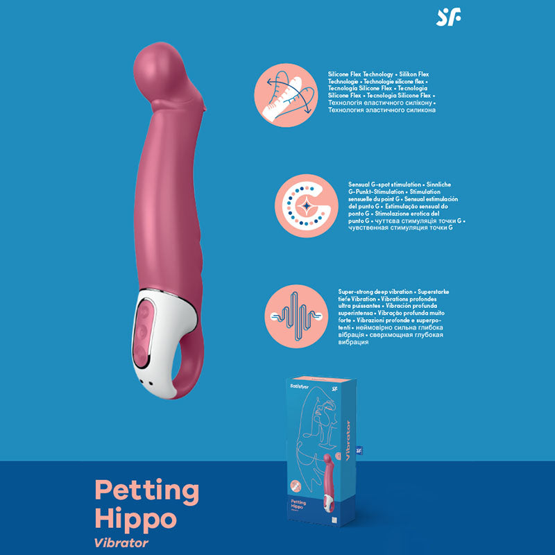 Satisfyer Vibes - Petting Hippo - Raspberry Pink USB Rechargeable Vibrator