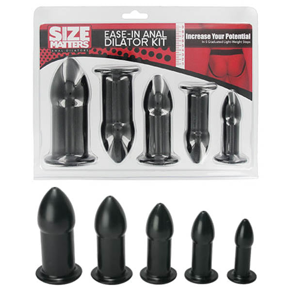 Size Matters Ease-in Anal Dilator Kit - Black Butt Plugs - Set of 5