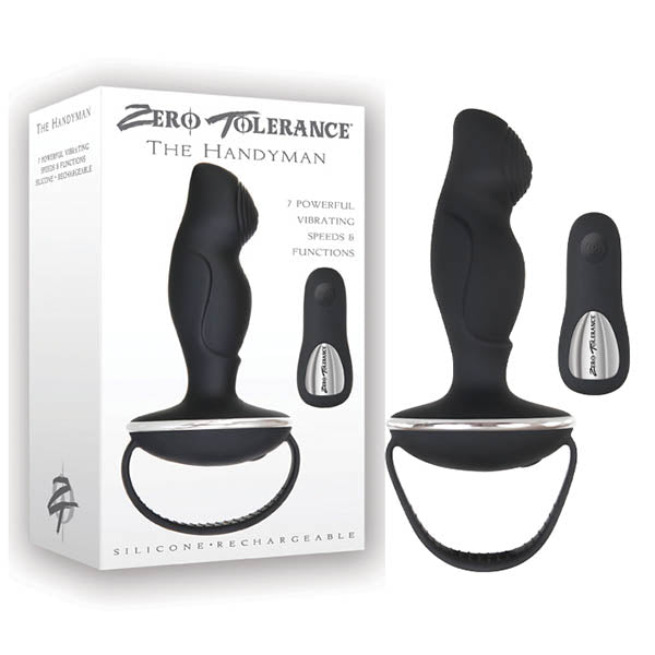 Zero Tolerance The Handyman - Black USB Rechargeable Vibrating Anal butt plug with Remote