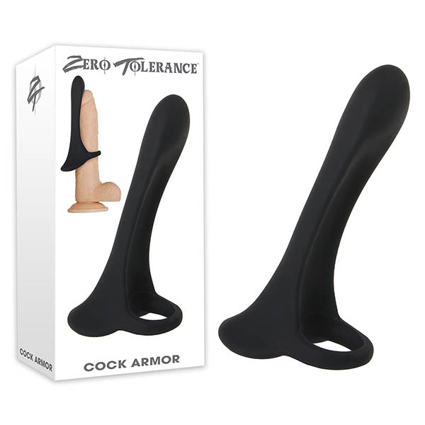 Zero Tolerance Cock Armor - Black USB Rechargeable Vibrating Penis Sleeve