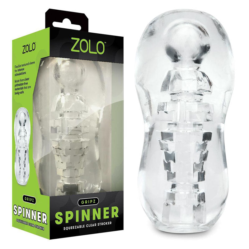 Zolo Gripz - Spinner - Clear Stroker Sleeve
