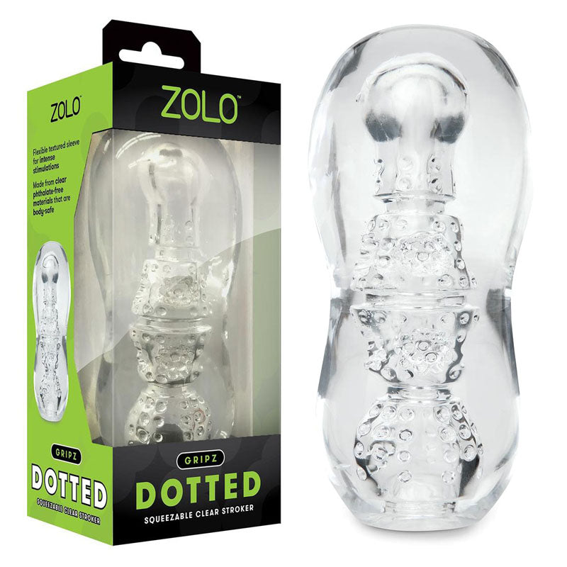 Zolo Gripz - Dotted - Clear Stroker Sleeve