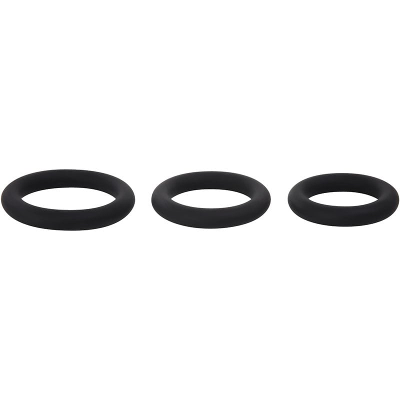 Adam & Eve Silicone Penis Ring Set - Black Cock Rings - Set of 3 Sizes A$23.48