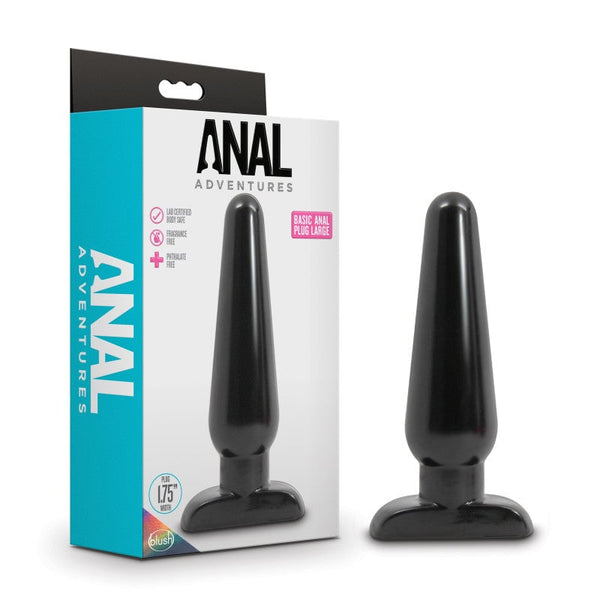 Anal Adventures Basic Anal Plug - Large - Black 16.5 cm Butt Plug A$21.46 Fast