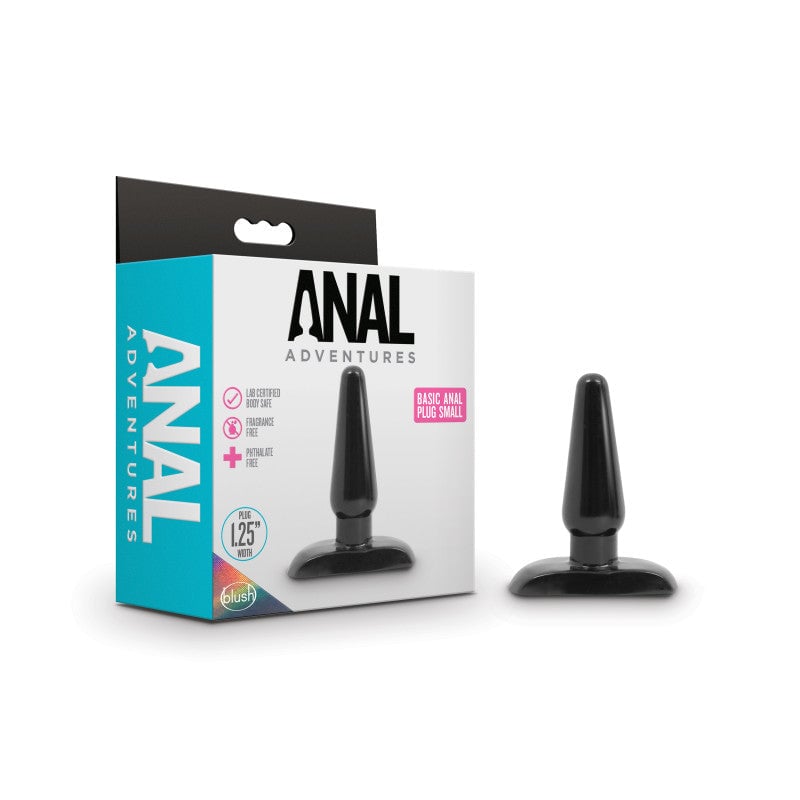 Anal Adventures Basic Anal Plug - Small - Black 10.8 cm Butt Plug A$17.76 Fast
