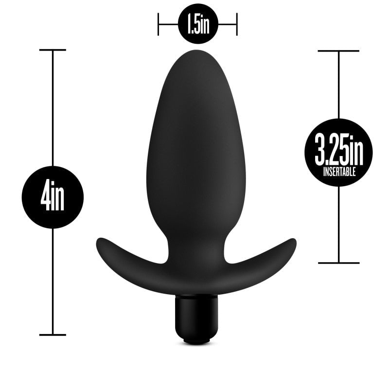 Anal Adventures Platinum Saddle Plug - Black 12 cm Vibrating Butt Plug A$38.56