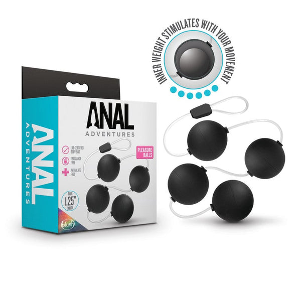 Anal Adventures Pleasure Balls - Black - Black 38 cm Anal Balls A$32.78 Fast