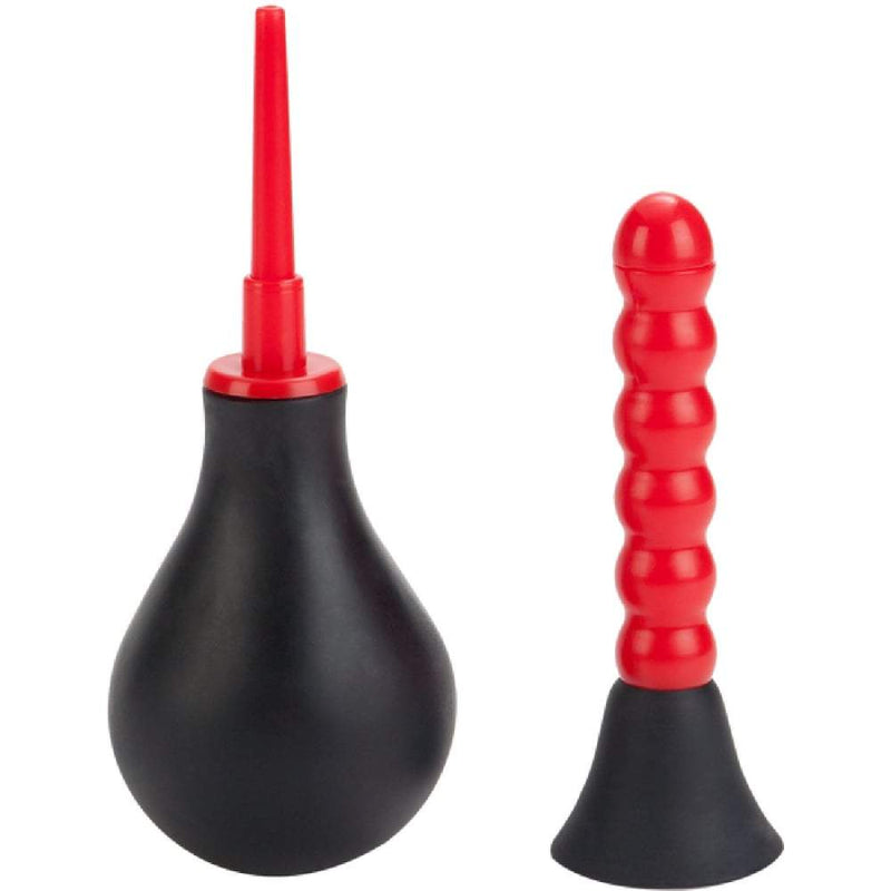 Anal Douche (Black) - Easy to Use Cleaning System with Dual Attachments A$39.95