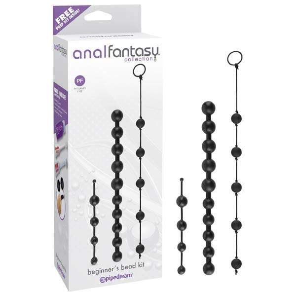 Anal Fantasy Collection Beginner’s Bead Kit - Black Anal Beads - Set of 3 Cords