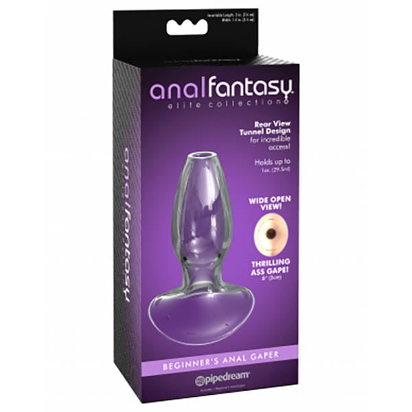 Anal Fantasy Elite Beginner’s Anal Gaper - Clear Glass Hollow Butt Plug A$70.28