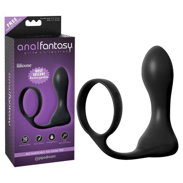 Anal Fantasy Elite Collection Rechargeable Ass-Gasm Pro - Black USB Rechargeable