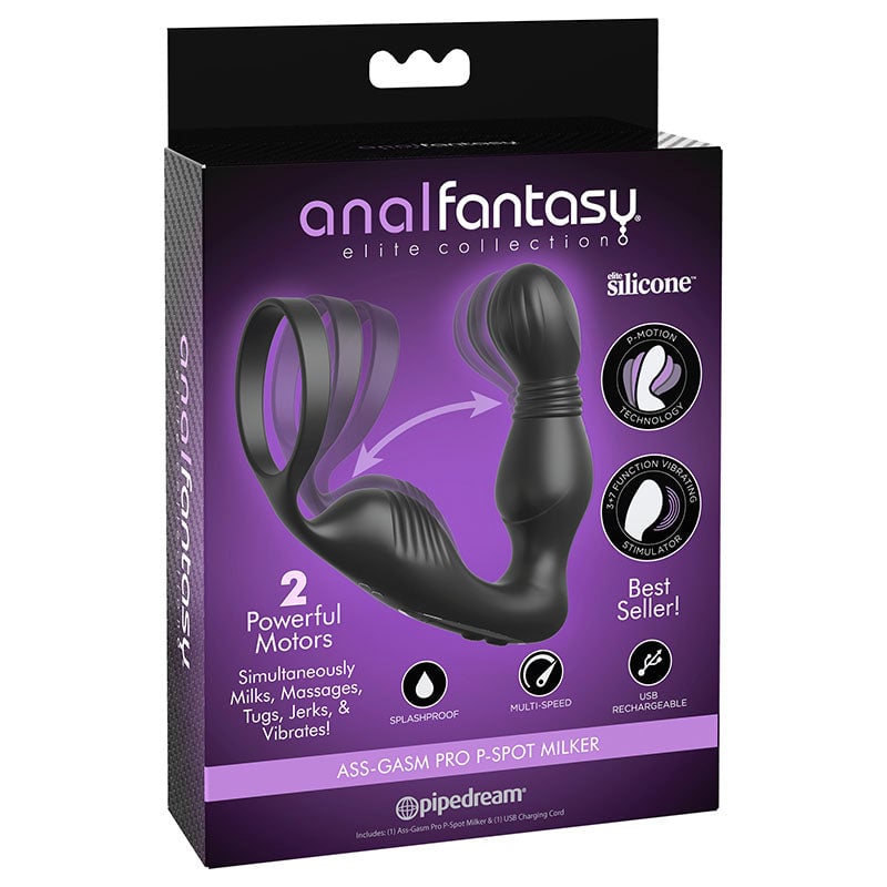 Anal Fantasy Elite Ass-Gasm P-Spot Milker - Black USB Rechargeable Prostate