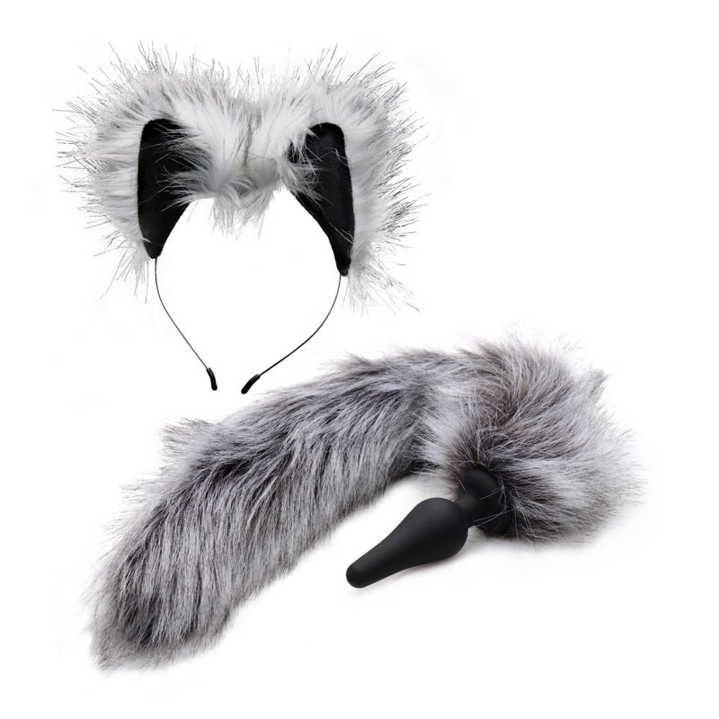 Anal Plug and Ears Set Grey Wolf Tail A$89.72 Fast shipping