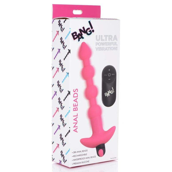 Bang! Vibrating Anal Beads - Pink 19 cm USB Rechargeable Anal Beads