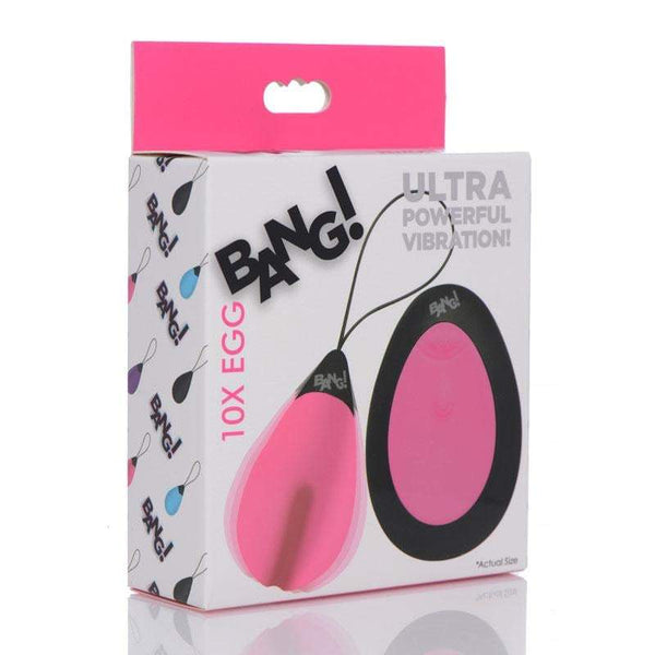 Bang!10X Vibrating Egg & Remote - Pink USB Rechargeable Egg with Wireless Remote