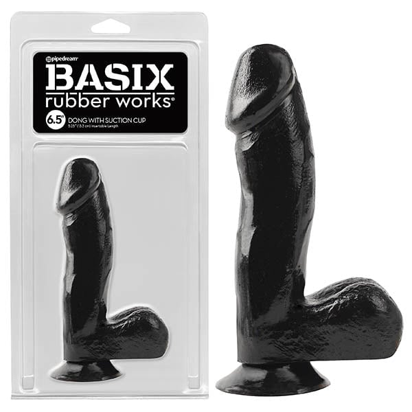 Basix Rubber Works 6.5’’ Dong With Suction Cup - Black 16.5 cm (6.5’’) Dong