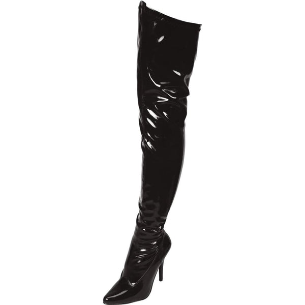 Black Pointed Toe Thigh High Boot 5in Heel Size 7 A$154.21 Fast shipping