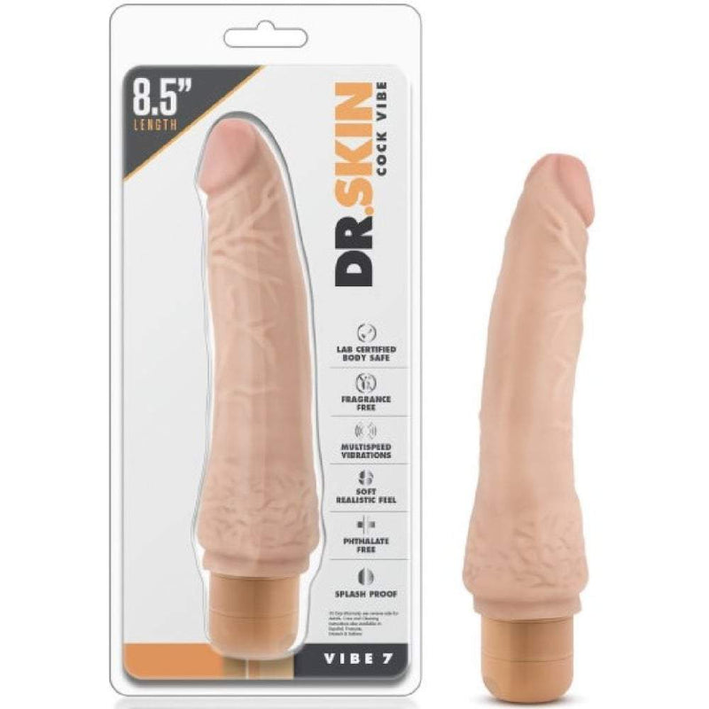 Blush Novelties Dr Skin Cock Vibe - 8.5 Inch Vibrating Cock - Beige A$32.76 Fast