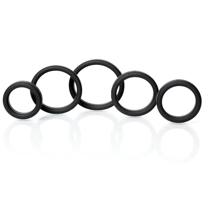 Boneyard Silicone Ring 5 Pcs Kit - Black Cock Rings - Set of 5 Sizes A$67.45