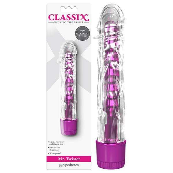 Classix Mr Twister - Metallic Pink 16.5 cm (6’’) Vibrator with Clear Sleeve