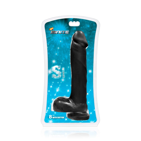Cock w/ Balls and Suction Black 8in A$39.52 Fast shipping
