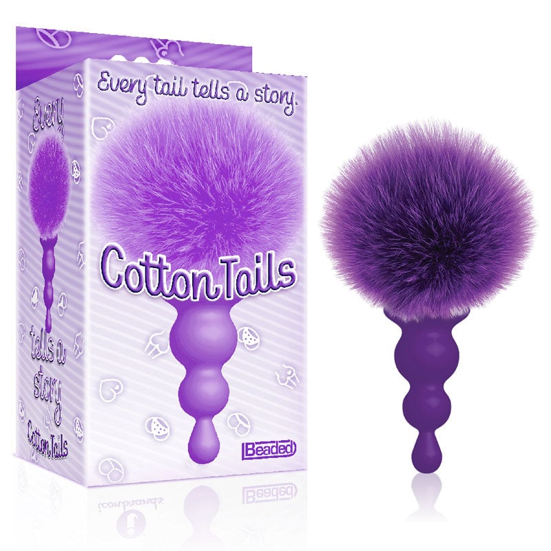 The 9’s Cottontails Beaded Purple - Purple Butt Plug with Bunny Tail A$22.98