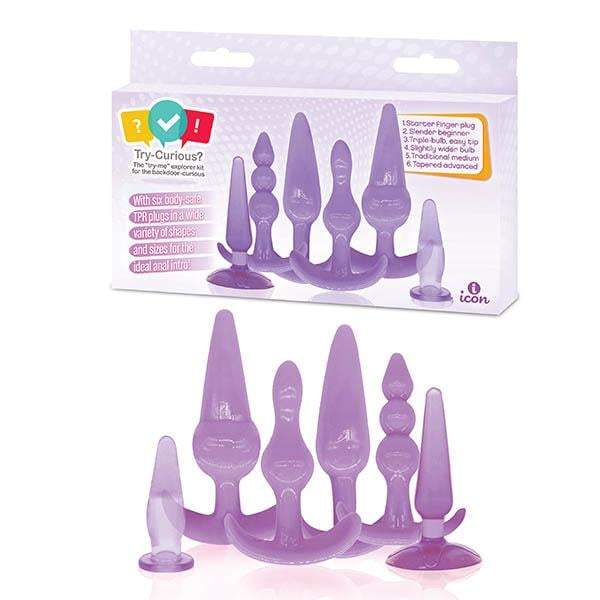 Try-Curious Anal butt plug Kit - Purple Anal Kit - Set of 6 A$40.68 Fast