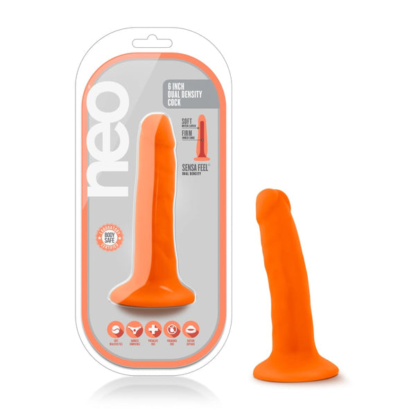 Neo Dual Density Cock Neon 6 Inch Orange A$26.17 Fast shipping