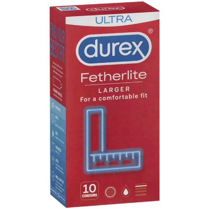 Durex Fetherlite Ultra Larger Condoms Pack of 10 Condoms A$13.95 Fast shipping