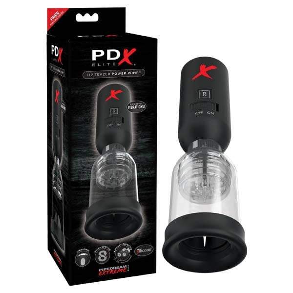PDX Elite Tip Teazer Power Pump - Black Vibrating Penis Head Pump A$98.88 Fast