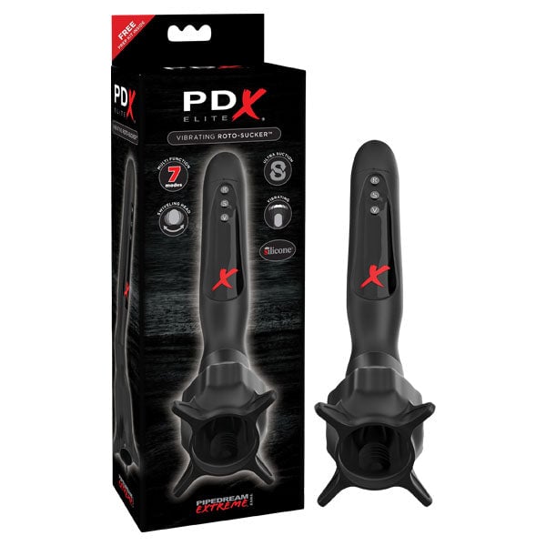 PDX Elite Vibrating Roto-Sucker - Black Vibrating Head Masturbator A$149.58 Fast