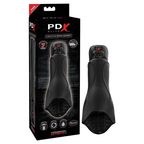 PDX Elite Vibrating Roto-Teazer - Black Vibrating Masturbator A$149.58 Fast
