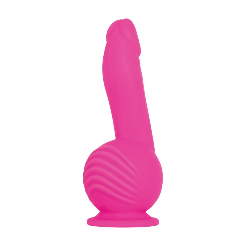 Evolved Ballistic - Pink 19 cm Rechargeable Vibrating Dong with Balls & Remote