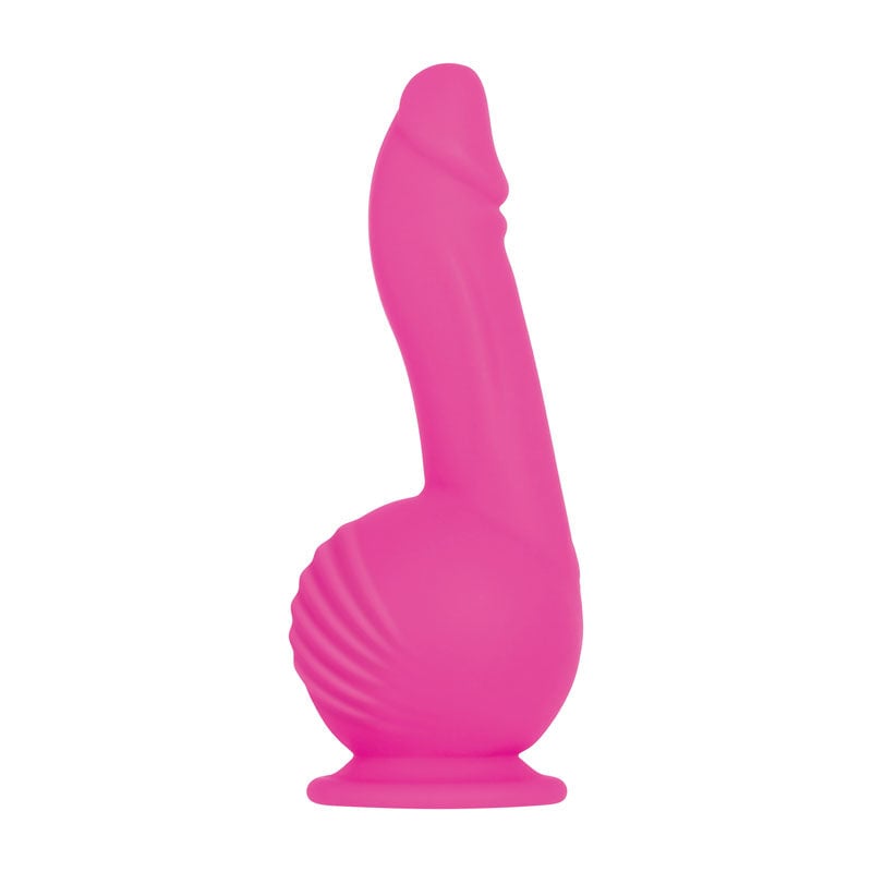 Evolved Ballistic - Pink 19 cm Rechargeable Vibrating Dong with Balls & Remote