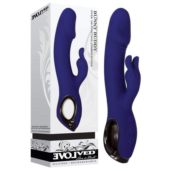 Evolved Bunny Buddy - Blue 22.2 cm USB Rechargeable Rabbit Vibrator A$90.73 Fast
