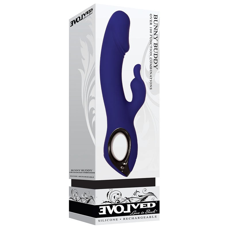 Evolved Bunny Buddy - Blue 22.2 cm USB Rechargeable Rabbit Vibrator A$90.73 Fast