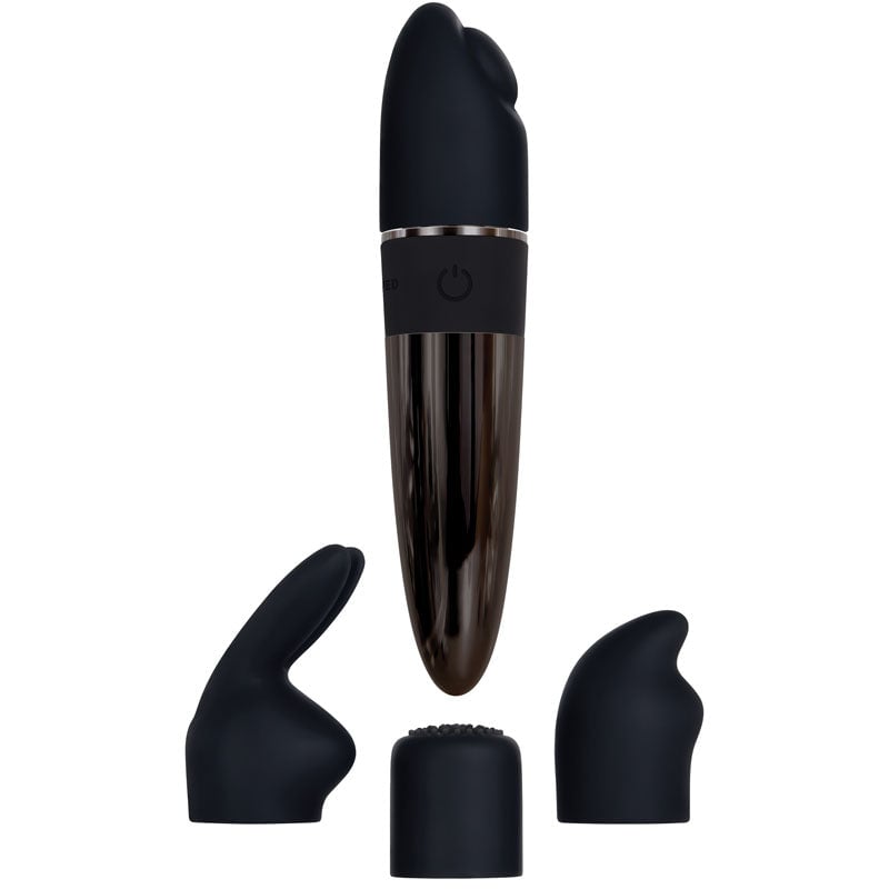 Evolved Tiny Treasures - Black Chrome USB Rechargeable Mini Massager