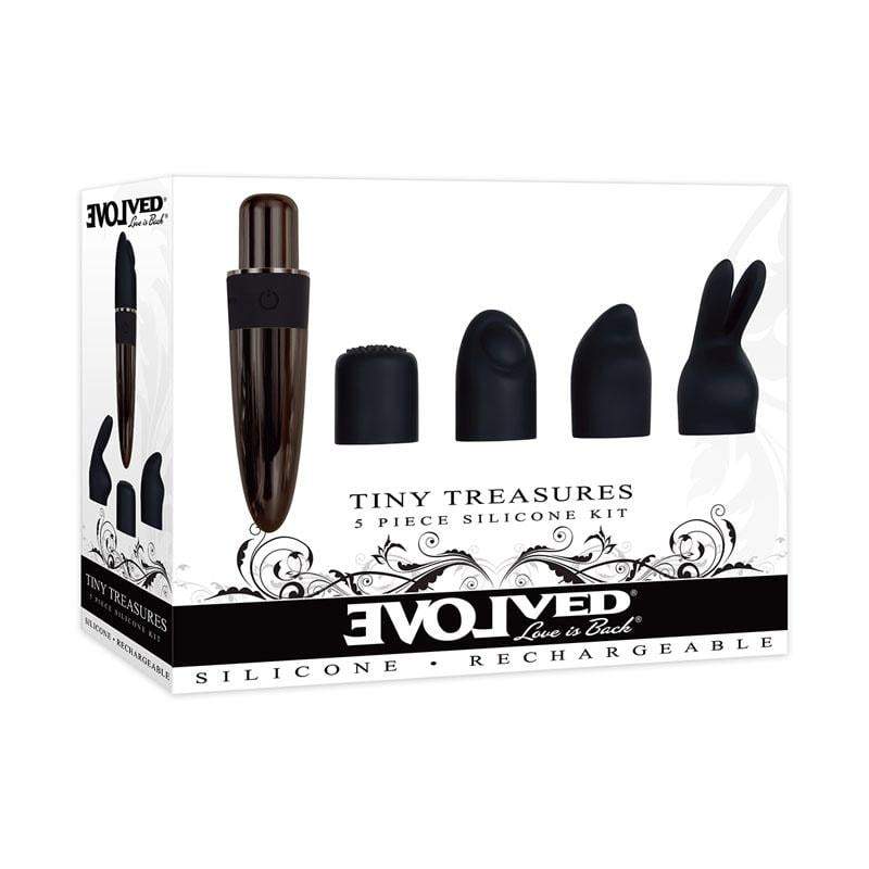 Evolved Tiny Treasures - Black Chrome USB Rechargeable Mini Massager