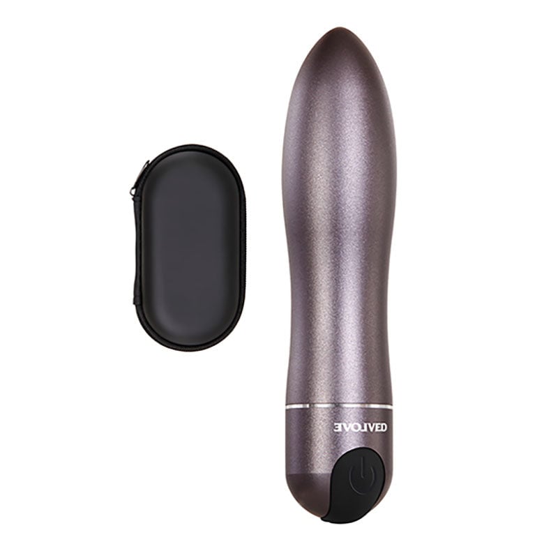 Evolved Travel-Gasm - Gray 9 cm USB Rechargeable Bullet with Travel Case A$41.63