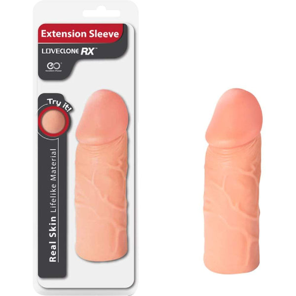 Excellent Power LoveClone RX6 Cock Extension Sleeve Lifelike Penis - Flesh