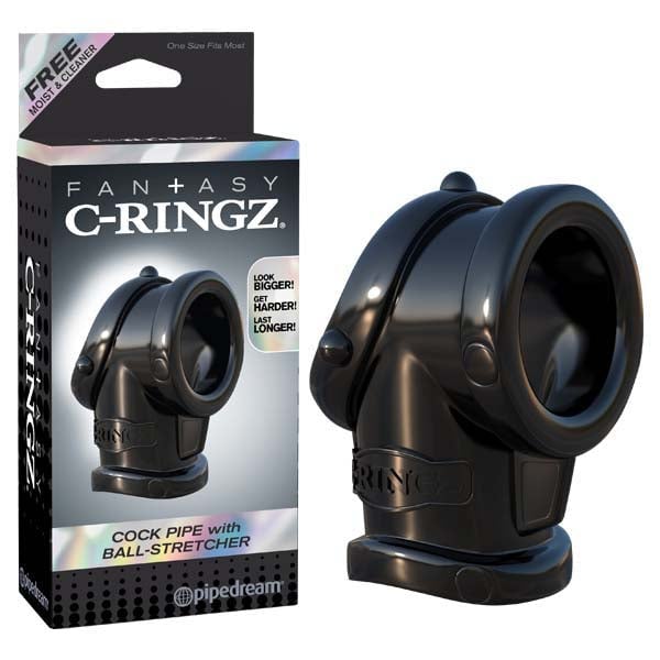 Fantasy C-ringz Cock Pipe With Ball Stretcher - Black Cock & Ball Rings A$38.44
