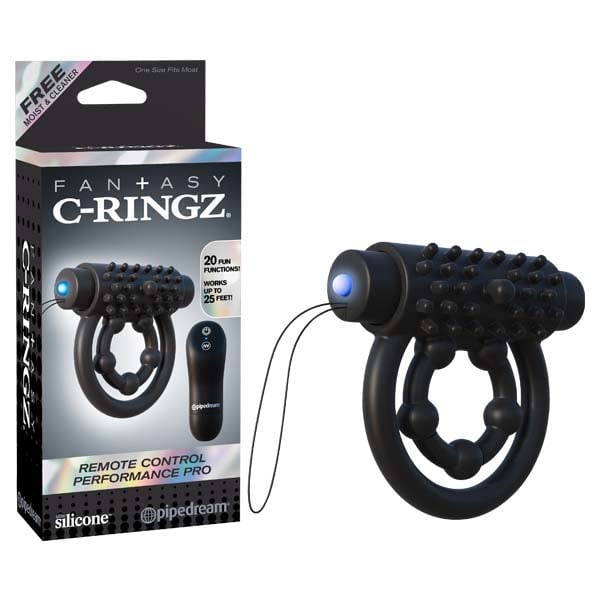 Fantasy C-ringz Remote Control Performance Pro - Black Vibrating Cock & Ball