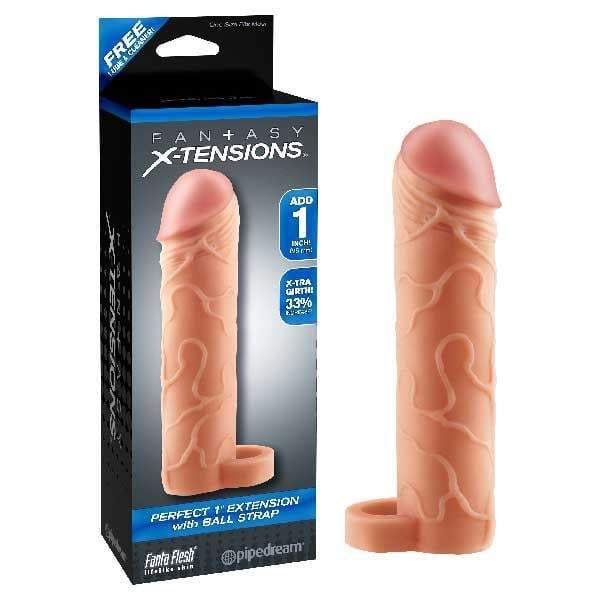 Fantasy X-Tensions Perfect 1’’ Extension With Ball Strap - Flesh Penis Extension