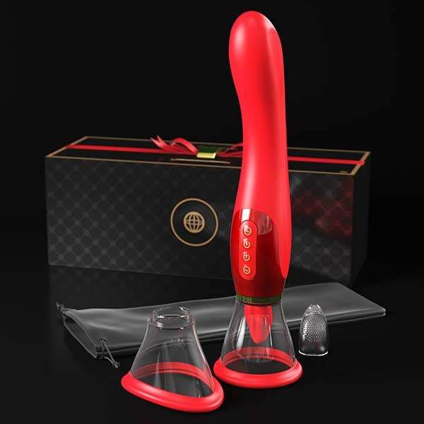 Fantasy For Her Ultimate Pleasure - Red/Gold USB Rechargeable Sucking & Flicking