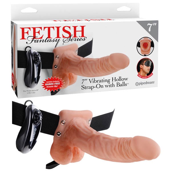 Fetish Fantasy Series 7’’ Vibrating Hollow Strap-on With Balls - Flesh 17.8 cm