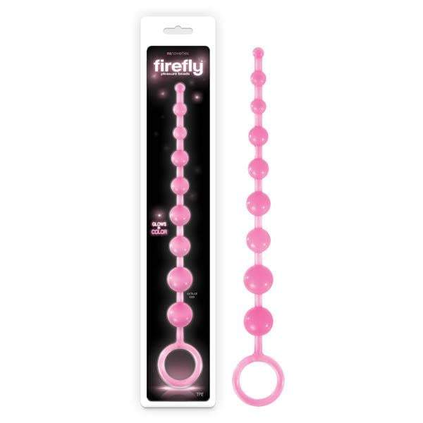 Firefly Pleasure Beads - Glow-in-Dark Pink 30 cm (11.8’’) Anal Beads A$23.48