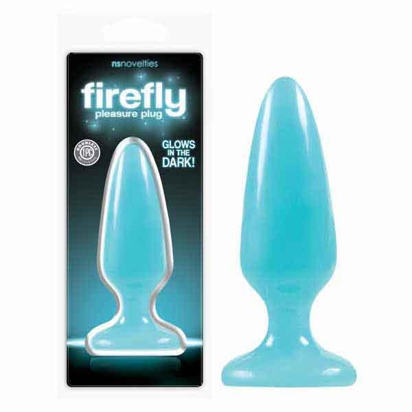 Firefly Pleasure Plug - Glow-in-the-Dark Blue 12.7 cm (5’’) Medium Butt Plug