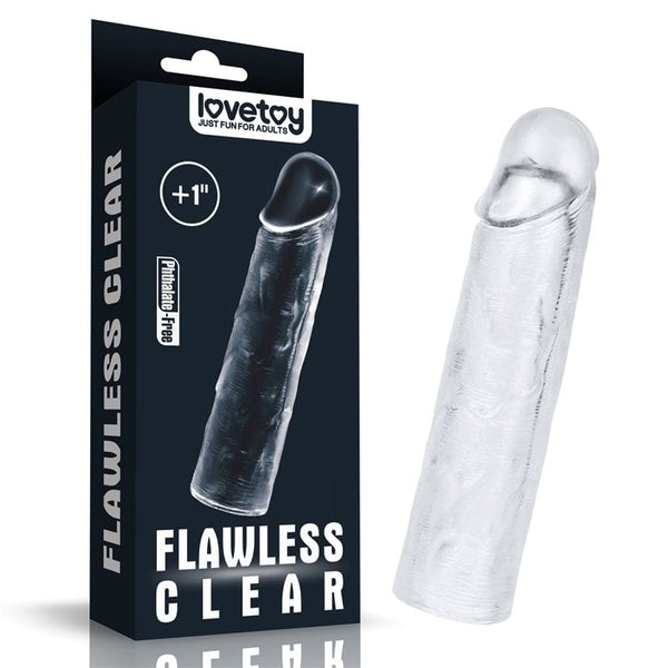 Flawless Clear Penis Sleeve 1’’ - Clear 2.5 cm Penis Extender Sleeve A$17.04