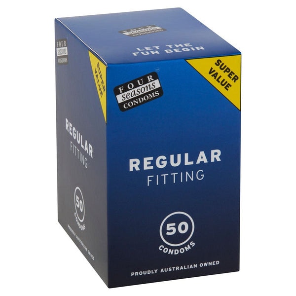 Four Seasons Regular Condoms - Regular Fit Lubricated Condoms - 50 Pack A$33.35