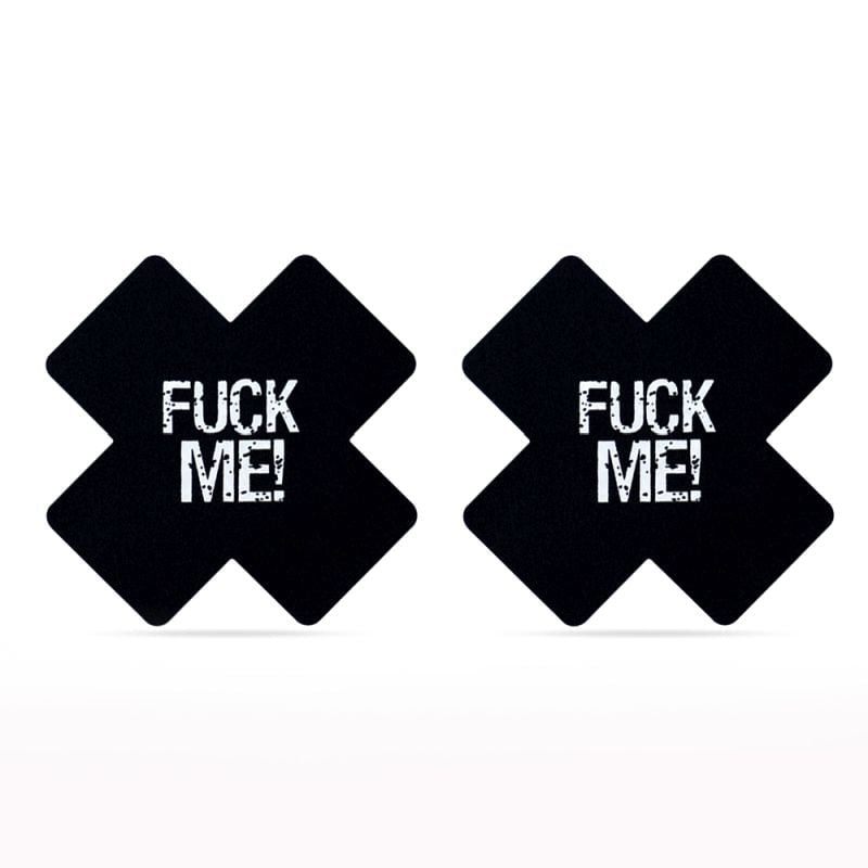 FUCK ME Cross Pattern Nipple Pasties Twin Pack A$8.26 Fast shipping